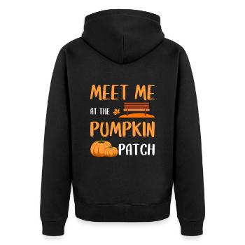 Pumpkin Autumn - Unisex Premium Organic Zip Hoodie - black - Back - Nico (187cm)