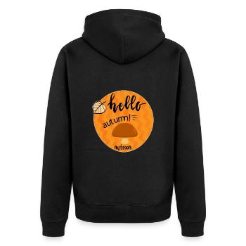 Mushrooms Mushroom Porcini Mushroom Picker Forest Autumn - Unisex Premium Organic Zip Hoodie - black - Back - Nico (187cm)