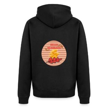 Mushrooms Mushroom Porcini Mushroom Picker Forest Autumn - Unisex Premium Organic Zip Hoodie - black - Back - Nico (187cm)