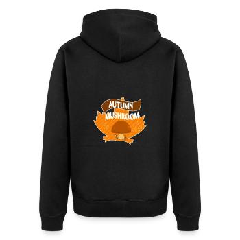 Champignons Champignon Cueillette de champignons Rétro Vintage Automne Forêt - Veste à capuche bio Premium Unisexe - noir - Dos - Nico (187cm)