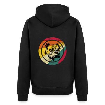 Bouledogue français - Veste à capuche bio Premium Unisexe - noir - Dos - Nico (187cm)