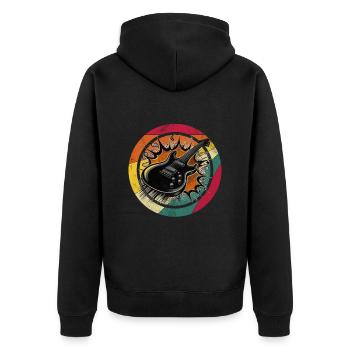 Cadeau d’anniversaire de joueur de guitare - Veste à capuche bio Premium Unisexe - noir - Dos - Nico (187cm)