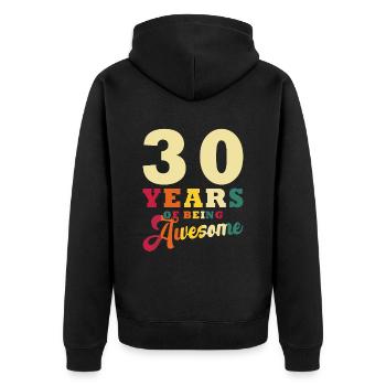 30 ans Superbe cadeau d’anniversaire 30 - Veste à capuche bio Premium Unisexe - noir - Dos - Nico (187cm)