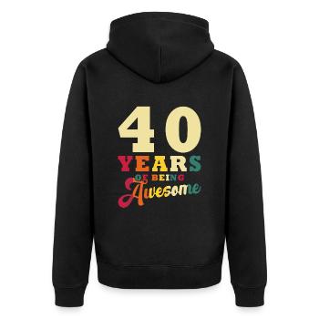 40 ans de 40e anniversaire - Veste à capuche bio Premium Unisexe - noir - Dos - Nico (187cm)