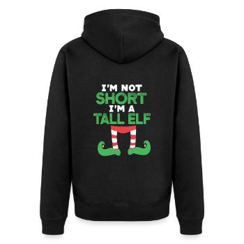 Großer Elf Elf Weihnachten - Unisex Premium Bio Zip Hoodie - Schwarz - Hinten - Nico (187cm)