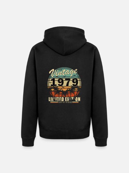 1979 Anniversary Gift Vintage 1979 Vintage 1979 - Unisex Premium Organic Zip Hoodie - black