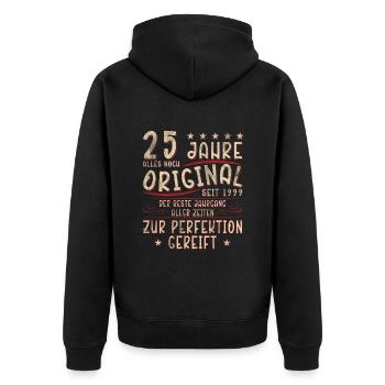 25th Birthday Birthday Gift Celebrate Funny - Unisex Premium Organic Zip Hoodie - black - Back - Nico (187cm)