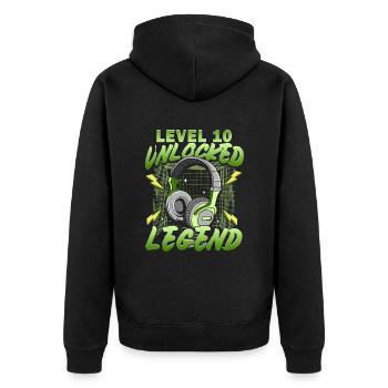 10e anniversaire Gamer 10 ans - Veste à capuche bio Premium Unisexe - noir - Dos - Nico (187cm)