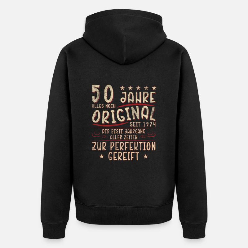 50 Anniversaire - Veste à capuche bio Premium Unisexe - noir