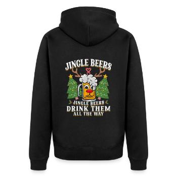Santa Clause Bier - Unisex Premium Bio Zip Hoodie - Schwarz - Hinten - Nico (187cm)