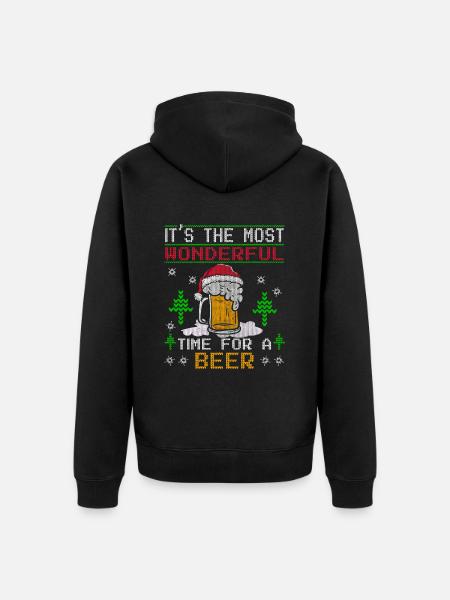 Bière de Noël moche - Veste à capuche bio Premium Unisexe - noir