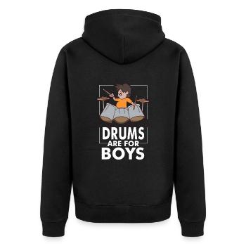 Schlagzeug Drums Drumstick Drummer - Unisex Premium Organic Zip Hoodie - black - Back - Nico (187cm)