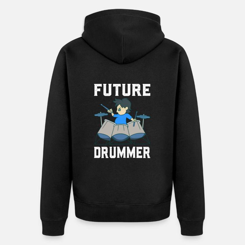 Drum Player - Unisex Premium Organic Zip Hoodie - black