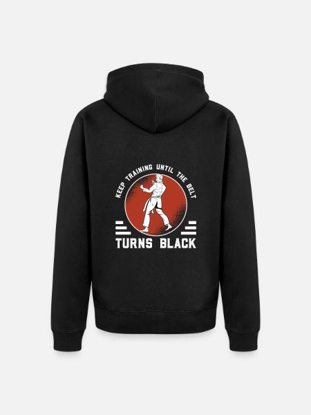 Karate Black Belt - Unisex Premium Organic Zip Hoodie - black