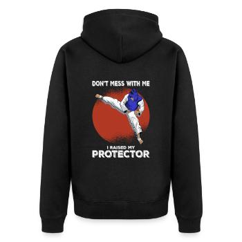 Dicton de combattant MMA - Arts martiaux mixtes - Veste à capuche bio Premium Unisexe - noir - Dos - Nico (187cm)
