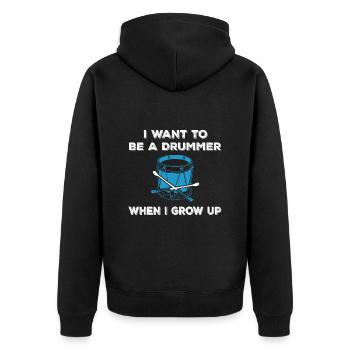 Percussion - Unisex Premium Organic Zip Hoodie - black - Back - Nico (187cm)