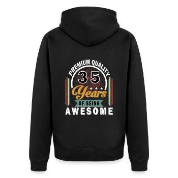 35 Geburtstag 35 Jahre Mann 35 jahre legende 35 - Unisex Premium Bio Zip Hoodie - Schwarz - Hinten - Nico (187cm)