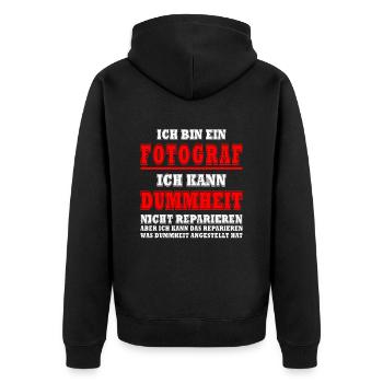Photographer Saying Hobby Photographer - Unisex Premium Organic Zip Hoodie - black - Back - Nico (187cm)