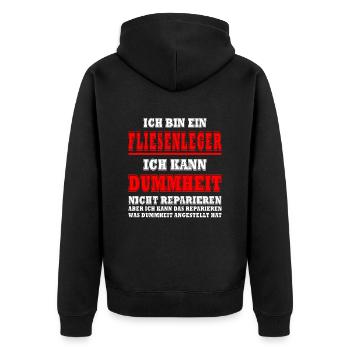 tiler sayings tiling tiling tiling - Unisex Premium Organic Zip Hoodie - black - Back - Nico (187cm)