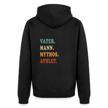 Mythe du père athlète - Veste à capuche bio Premium Unisexe - noir - Dos - Nico (187cm)