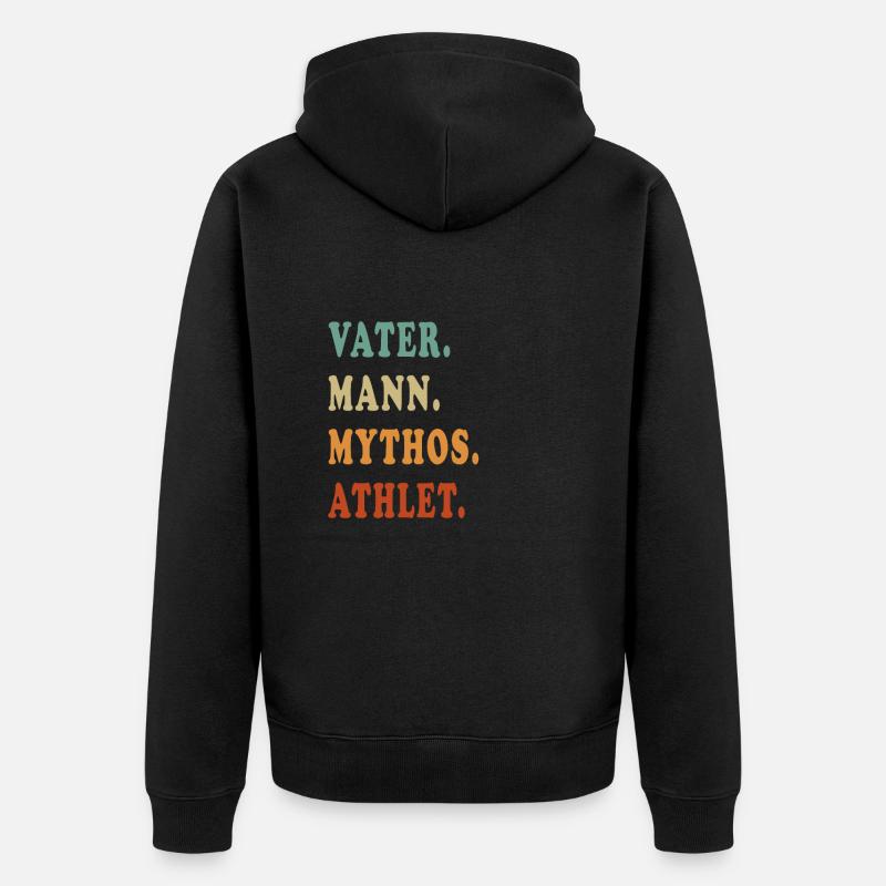 Athlet Vater Mythos - Unisex Premium Bio Zip Hoodie - Schwarz