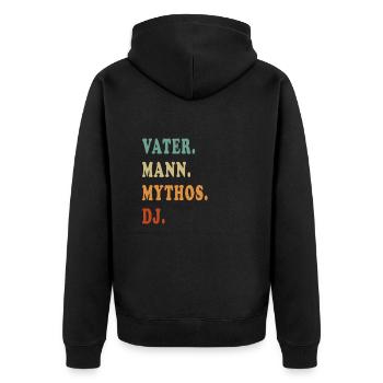 Husband Father DJ Legend Disc Jockey Gift Idea - Unisex Premium Organic Zip Hoodie - black - Back - Nico (187cm)