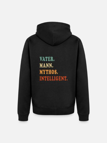 Intelligent Vater Mythos - Unisex Premium Bio Zip Hoodie - Schwarz