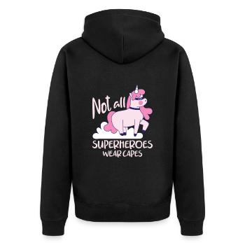 Licorne Super-héros Chemise Design Licorne Cadeau - Veste à capuche bio Premium Unisexe - noir - Dos - Nico (187cm)