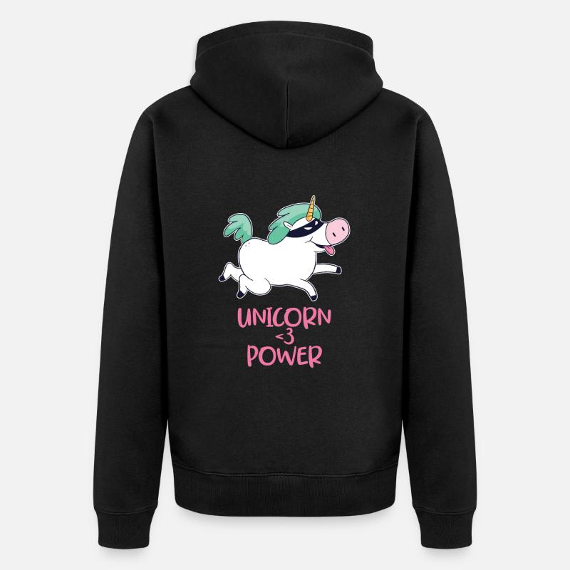 Licorne - Veste à capuche bio Premium Unisexe - noir