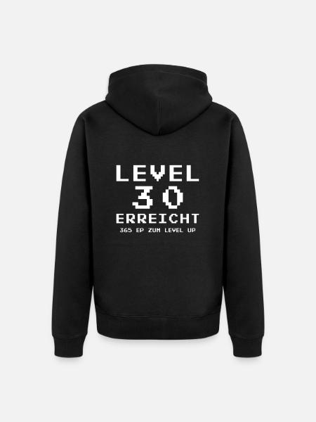 Level 30 Reached Gamer - Unisex Premium Organic Zip Hoodie - black