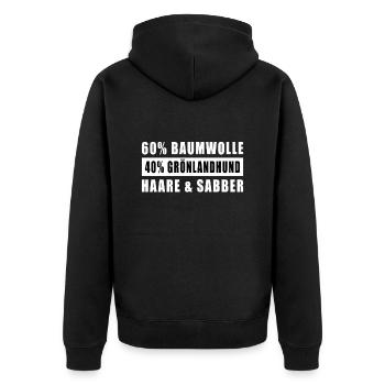 Grönlandhund lustiger Spruch Hunde - Unisex Premium Bio Zip Hoodie - Schwarz - Hinten - Nico (187cm)