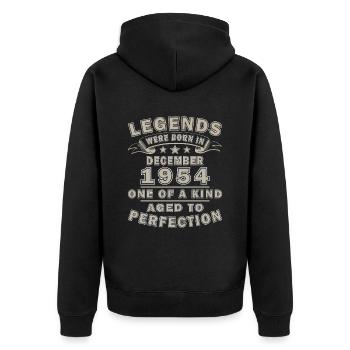 Décembre 1954 anniversaire Décembre 1954 Décembre - Veste à capuche bio Premium Unisexe - noir - Dos - Nico (187cm)