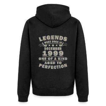 Décembre 1999 Décembre Anniversaire Décembre 1999 - Veste à capuche bio Premium Unisexe - noir - Dos - Nico (187cm)