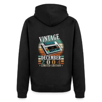 December 2004 | Birthday 2004 Vintage December - Unisex Premium Organic Zip Hoodie - black - Back - Nico (187cm)