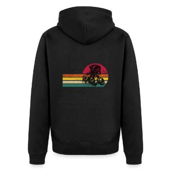 Boxer Hund - Deutscher Boxer - Unisex Premium Bio Zip Hoodie - Schwarz - Hinten - Nico (187cm)