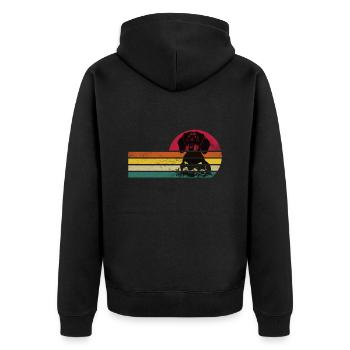 Dackeln Dachshund - Unisex Premium Bio Zip Hoodie - Schwarz - Hinten - Nico (187cm)
