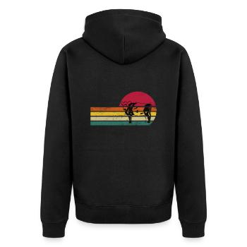 Galloway Rind I Schottland Rinderzucht Geschenk - Unisex Premium Bio Zip Hoodie - Schwarz - Hinten - Nico (187cm)