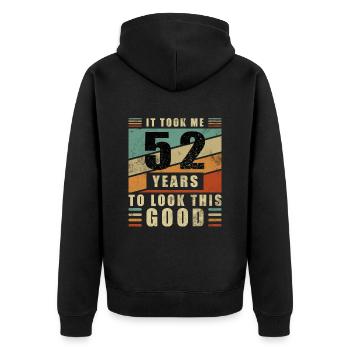 52nd Birthday Gift It took me 52 years - Unisex Premium Organic Zip Hoodie - black - Back - Nico (187cm)