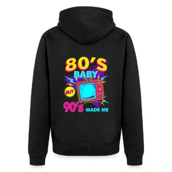 Enfant des années 80 dans les années 80 Né à plus de 30 ans - Veste à capuche bio Premium Unisexe - noir - Dos - Nico (187cm)