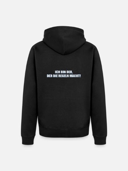 Ich mache die Regeln - Unisex Premium Bio Zip Hoodie - Schwarz