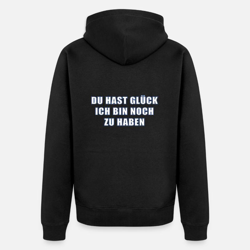 Ich bin Single - Unisex Premium Bio Zip Hoodie - Schwarz