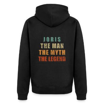 Joris comme prénom - Veste à capuche bio Premium Unisexe - noir - Dos - Nico (187cm)