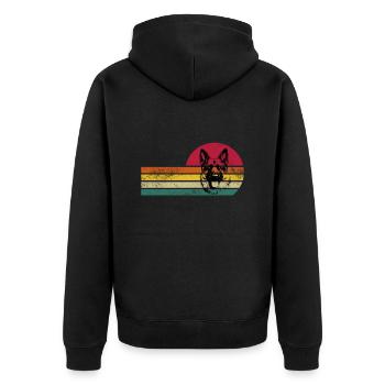Deutscher Schäferhund, Hundeliebhaber, Dogmom, Dog - Unisex Premium Bio Zip Hoodie - Schwarz - Hinten - Nico (187cm)