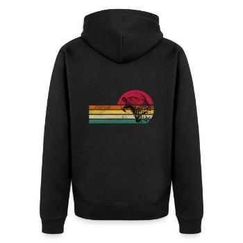 Papagei - Unisex Premium Bio Zip Hoodie - Schwarz - Hinten - Nico (187cm)