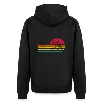 Zebra Finch Zebra Finches - Unisex Premium Organic Zip Hoodie - black - Back - Nico (187cm)