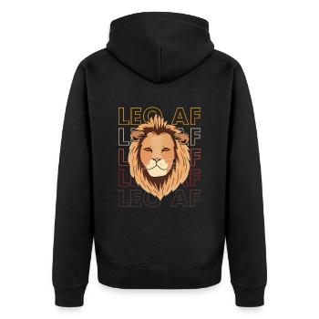 Leo AF - Cadeau du zodiaque Lion - Veste à capuche bio Premium Unisexe - noir - Dos - Nico (187cm)