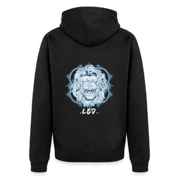 Signe du zodiaque Symbole Lion - Veste à capuche bio Premium Unisexe - noir - Dos - Nico (187cm)