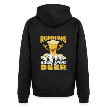 Jogging Jogger Runner Beer Beer Glass Beer - Unisex Premium Organic Zip Hoodie - black - Back - Nico (187cm)