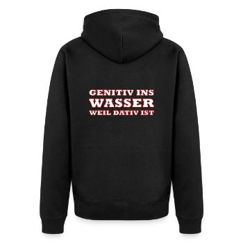 Ehrenlehrer I Schule Uni Grundschule Berufsschule - Unisex Premium Bio Zip Hoodie - Schwarz - Hinten - Nico (187cm)