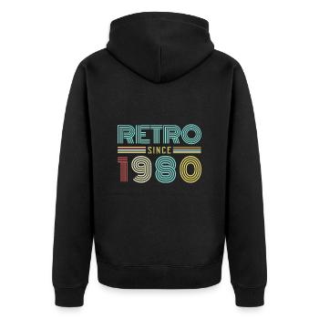 depuis 1980 - Veste à capuche bio Premium Unisexe - noir - Dos - Nico (187cm)